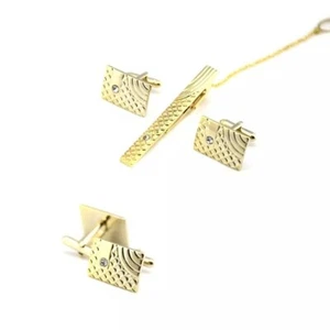 Conjunto de clip de corbata de gemelos de diamantes con broche de oro traje de regalo de boda de negocios camisa  - Imagen 1 de 1