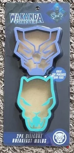 Black Panther: Wakanda Forever Silikon Frühstück Form 2 Stück für Eier/Pfannkuchen NEU - Bild 1 von 2