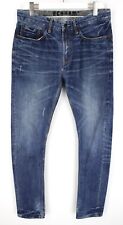 DENHAM Grader Skinny Fit Jeans Men's W33/L34 Whiskers Faded Ripped