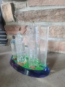 Crystal Twin Towers Glass Sculpture - Picture 1 of 9