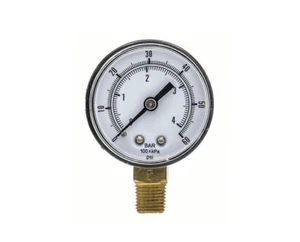 Pneumatic Air Gauge 0-60 PSI Lower Mount 1/4 NPT Size Thread 2" Face - Picture 1 of 3