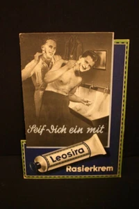 Leosira crema de afeitar Chlorodont Dresden cartel publicitario cartón 27 x 38 cm D 1930/1940 - Imagen 1 de 2