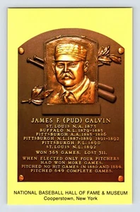 Postcard Baseball James Pud Galvin Hall Fame Plaque 1990s Unposted Chrome - Picture 1 of 2