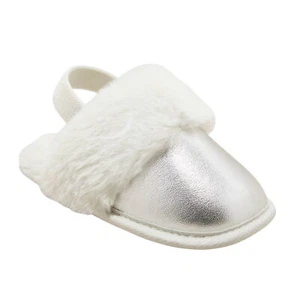 cat & Jack Toddler Girl Boys Lila Metallic Scuff Slippers Silver Gray XL (11-12) - Picture 1 of 9