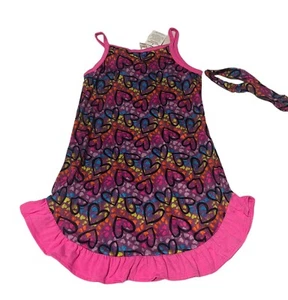 So Flutter Sleeve Gown Sleepwear Girls Size 8 Hearts 510 HEARTS w/ Headband - Picture 1 of 8