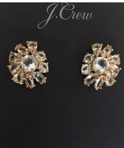 Neu mit Etikett J. Crew Statement-Ohrstecker Gold Kristall Glitzer - Bild 1 von 2