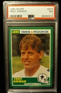 1989 SCORE TROY AIKMAN #270 PSA 7 ROOKIE CARD DALLAS COWBOYS - Bild 1 von 2