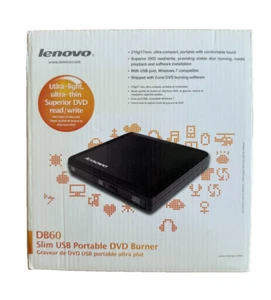 New Sealed Lenovo Slim USB Portable DVD Burner DB60 - Picture 1 of 5