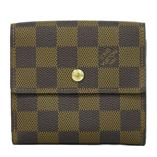 LOUIS VUITTON（LV） Louis Vuitton Portafoglio Elise N61654 Damier Ebene Portafoglio Tela Marrone