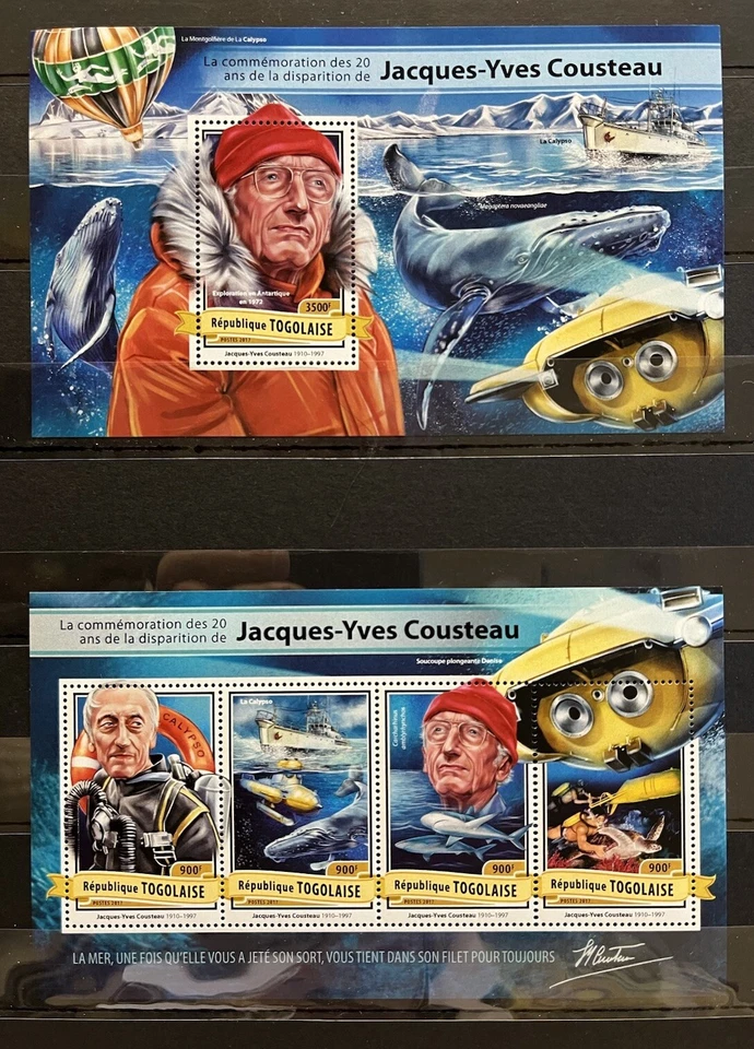 Jacques  Yves Cousteau French Scientist on stamps - Togo - MNH** YG1 - Image 1 of 1