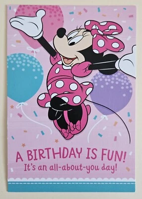 Happy Birthday /Minnie Mouse Greeting Card (incl. Envelope 5×7") - Image 1 of 4