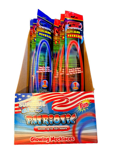 Collane Supreme 17 22" rosse e blu 4 luglio in vetrina