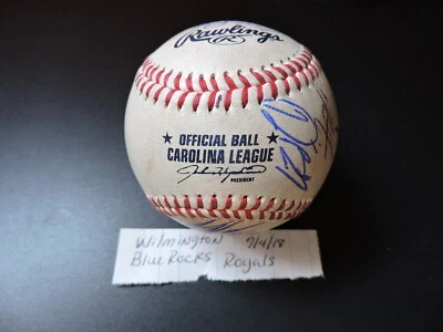   Wilmington Blue Rock Royals MLB Autógrafo Firmado Juego Pelota Usada 2018  Foto 1 de 4