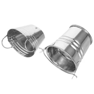 2pcs Mini Bucket Dollhouse Buckets Mini Metal Pails Small Pails Tin Bucket - Picture 1 of 12