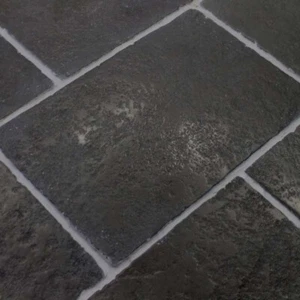 Sample of Tumbled Cathedral Black Limestone Floor Tiles Paving Slabs Flagstones - Picture 1 of 4