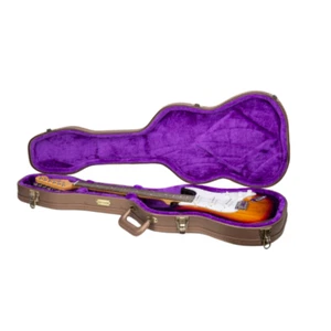 Crossrock Wooden Case-Fits Telecaster and Stratocaster Styles of Guitars - Picture 1 of 8
