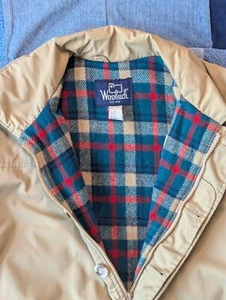 Woolrich trench vintage anni 90 lana coperta foderata lavoro / taglia L / made in USA - Foto 1 di 13