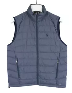 Ralph Lauren Polo Performance Weste Herren M Gefüttert Logo Blau Rv Taschen - Bild 1 von 10
