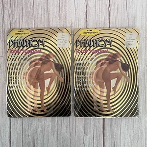 2 X PHANTOM Total Support Lycra Panti-Hose VTG Hint O Brown TALL & MEDIUM TALL - Picture 1 of 13