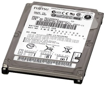 Fujitsu Mobile Hard Drive MHT2060AT 60GB 4.2K 2MB ATA 2.5'' - Image 1 of 3