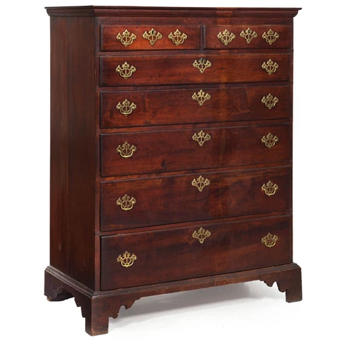 Chippendale Cherrywood Tall Dresser Chest of Drawers, Mid-Atlantic, circa 1800 Cover
