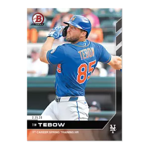 Topps Now Bowman Next #TT Tim Tebow 2020 primera carrera entrenamiento de primavera HR - Imagen 1 de 2