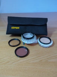 LOT (4) Tiffen Filters 52mm Sky 1-A / 812 / Enhancing / Padded Case Pentax Nikon - Picture 1 of 8