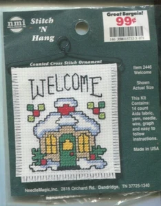NMI Welcome 2446 Stitch 'N Hang Counted Cross Stitch Ornament Kit - Picture 1 of 2