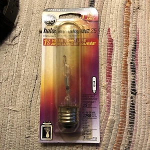 Type T10 25 Watt GE Brand  (2) Bulbs Total 120V Medium Base, New In Card - Picture 1 of 2