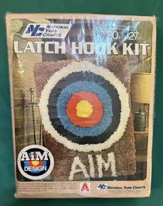 Vtg National Yarn Crafts Latch Hook AIM Design 20"x 27" NOS Sealed Box Damage - Picture 1 of 7