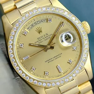 OROLOGIO ROLEX UOMO DAY-DATE ORO FABBRICA QUADRANTE DIAMANTE 36MM PRESIDENZIALE - Foto 1 di 8