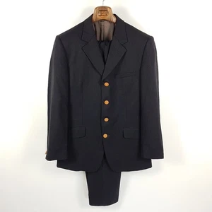 Vintage Versace Classic V2 Anzug Herren Gr. 48 Schwarz Wolle Stretch 90s Suit - Picture 1 of 14