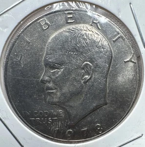 1978 Eisenhower Dollar Error Coin Strike through Grease Not common  - Picture 1 of 3