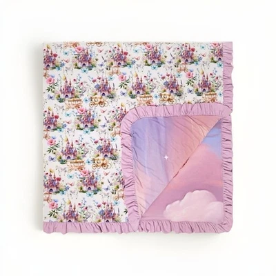 POSH PEANUT 👑 ¡Katrina LUJO PATOO & SKYLAR GRANDE! Manta de bambú Castle lila Foto 1 de 4