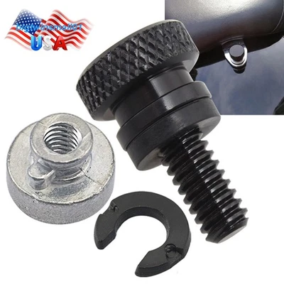 For Harley Touring Road Glide Black Rear Fender Seat Bolt Nut Base Screw Cap Kit - Image 1 of 4