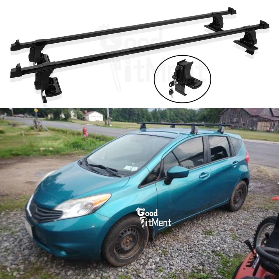 For Nissan Versa Note 54" Top Roof Rack Cross Bar Luggage Carrier w/Lock Black Foto 1 de 4