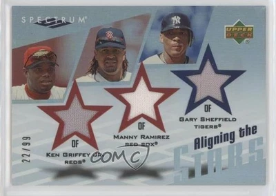 2007 Spectrum Aligning the Stars /99 Ken Griffey Jr Manny Ramirez Gary Sheffield - Image 1 of 2