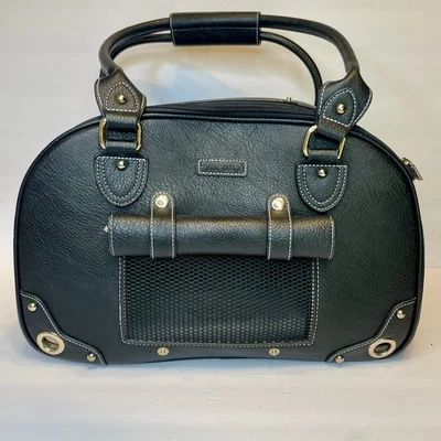 NUEVO Portador para Mascotas Petshome, Cartera Impermeable Rich Chic Imitación CUERO NEGRO Foto 1 de 4