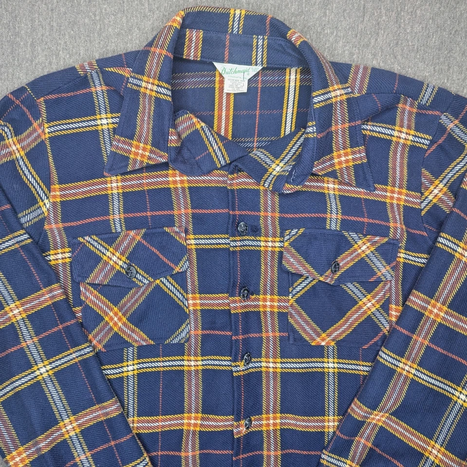 Camisa De Franela Dutchmaid Años 60 De Colección Grande A Cuadros Algodón Pesado Rockabilly EE. UU. RARA Foto 1 de 4