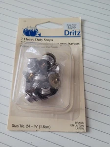 Dritz 7 Heavy Duty Snaps Size 24 - 5/8" 5-4 Brass - Picture 1 of 3