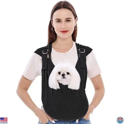 Supet Adjustable Dog Carrier Sling for Small Pets - Soft Cotton, Hands-Free, Red - Изображение 1 из 4