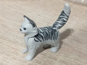 PLAYMOBIL FIGURA GATO DE ANGORA GRIS GRANJA CASA OESTE MANSION  ANIMALES ANIMAL - Imagen 1 de 2