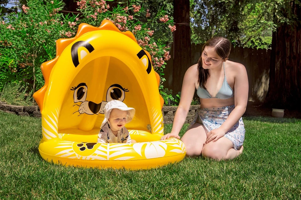 Baby Lion Inflatable Wading Pool with Canopy 40 Inch for Toddlers Summer Fun - Image 1 of 4