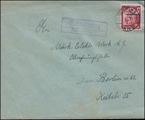 Landpost Schwennenz über STETTIN 1 LAND 1935 auf Brief nach Berlin - Bild 1 von 1