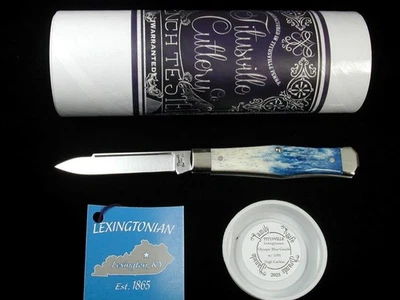 TITUSVILLE CUTLERY BLUE GIRAFFE BNE LEXINGTONIAN COFFIN JACK KNIFE USA 1 OF 13 - Image 1 of 4