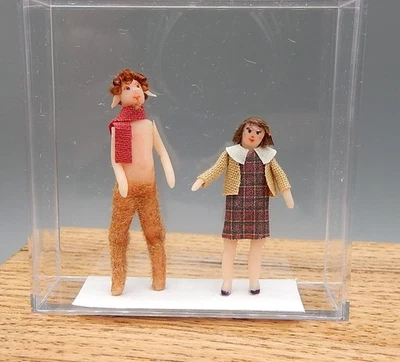 OOAK 1/4 Scale Hand Sculpted Lucy & Mr. Tumnus Dolls Dollhouse Miniature 1:48 - Image 1 of 4