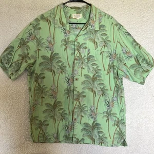 Islander Short Sleeve Floral Hawaiian Shirt Mens XL Green - Picture 1 of 8