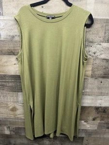 Vestido sin mangas Eileen Fisher para mujer extra grande aguacate abertura lateral elástico jersey - Imagen 1 de 5
