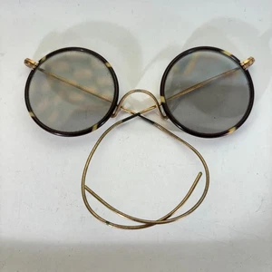 Vintage Gold Filled Faux Tortoise Shell Wrap Eyeglasses, Marked 10C - Picture 1 of 10