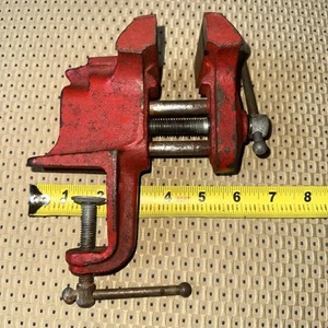 Kleiner antiker 4" Klemmschraubstock toller Hals Vintage Werkzeug - Bild 1 von 9